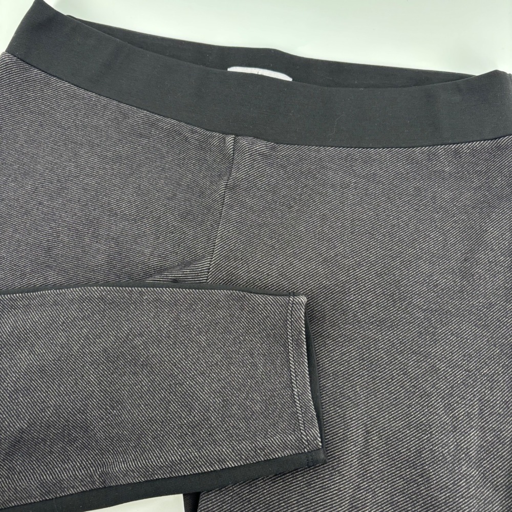 White House Black Market Leggings Womens M Black Grey Mixed Media Twill Travel